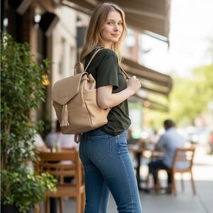 White Elm Cream Backpack for Women